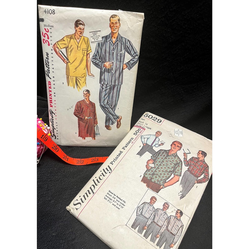 Simplicity Men's Vintage '50s-'60s Patterns 4108 Size Medium 5029 Neck 16"